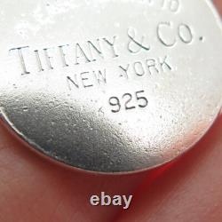 TIFFANY & CO. 925 Sterling Silver Vintage Return to Tiffany Round Tag Pendant