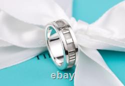 Tiffany & Co. Atlas Ring Vintage Classic Roman Numerals Band in Sterling Silver
