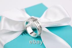 Tiffany & Co. Atlas Ring Vintage Classic Roman Numerals Band in Sterling Silver