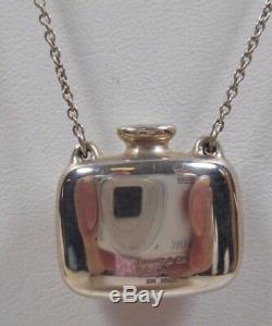 Tiffany & Co Elsa Peretti Square Bottle Necklace 25 Sterling Silver Vintage