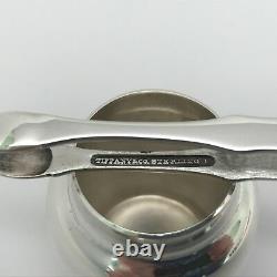 Tiffany & Co. Sterling Silver Sugar Jar / Pill Box With Tongs Vintage