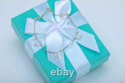 Tiffany & Co. Vintage Elsa Peretti Sterling Silver 5-Open Heart Bracelet 7 Long