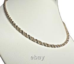 Tiffany & Co Vintage Sterling & 14k Yellow Gold Rope Chain Necklace 18 16g
