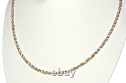 Tiffany & Co Vintage Sterling & 14k Yellow Gold Rope Chain Necklace 18 16g