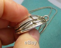 Tiffany & Co Vintage Sterling Silver Large SCARAB 36 Inch Bead Chain Necklace