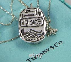 Tiffany & Co Vintage Sterling Silver Large Scarab 24 Inch 23.8 Gram Necklace
