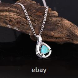 Triangle Turquoise Pendant Silver Curb Chain Boho Necklaces For Girlfriend Gifts