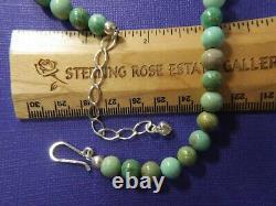 Turquoise beads 6 mm 0.925 Sterling Silver vintage 18 to 20 Necklace