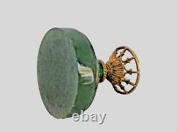 U24098 Vintage Sterling Silver Green Guilloche Enamel Easter Egg with Pe G2U