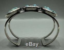 UNIQUE Large Vintage Navajo Sterling Silver Turquoise Coral Cuff Bracelet