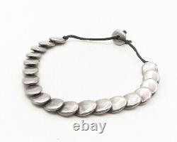 UNODE50 925 Sterling Silver Vintage Dark Tone Oval Chain Bracelet BT4192