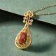 Unique Women's Vintage Pendant Simulated Red Coral 2.4ct Oval Sterling Silver925