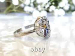 Uniquely Shaped Quartz Ladies Vintage Eastern Star Ring in 925 Sterling Silver