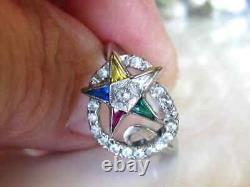 Uniquely Shaped Quartz Ladies Vintage Eastern Star Ring in 925 Sterling Silver