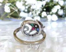Uniquely Shaped Quartz Ladies Vintage Eastern Star Ring in 925 Sterling Silver