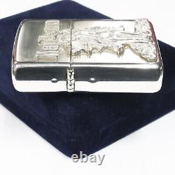 Used Vintage Zippo Sterling Silver Marlboro Cowboy 2004 Japan Limited Super Rare