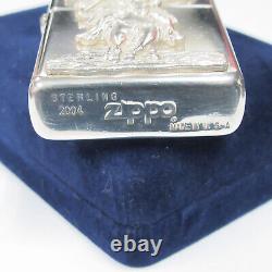 Used Vintage Zippo Sterling Silver Marlboro Cowboy 2004 Japan Limited Super Rare