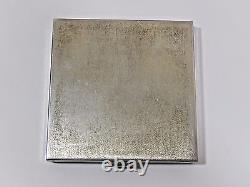 VINTAGE-ANTIQUE SOLID STERLING SILVER ETCHED VOLUPTE LARGE COMPACT EVC 158g