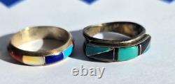 VINTAGE NAVAJO ZUNI STERLING SILVER RINGS (Read Description)