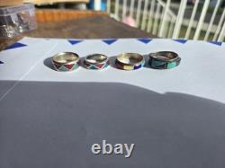 VINTAGE NAVAJO ZUNI STERLING SILVER RINGS (Read Description)