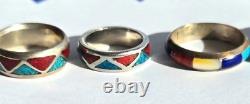 VINTAGE NAVAJO ZUNI STERLING SILVER RINGS (Read Description)