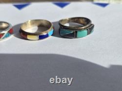 VINTAGE NAVAJO ZUNI STERLING SILVER RINGS (Read Description)