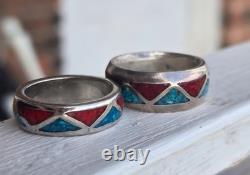 VINTAGE NAVAJO ZUNI STERLING SILVER RINGS (Read Description)