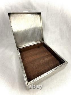 VTG Camusso. 925 Sterling Silver Cigarette Box Made In Peru With Cedar Lining