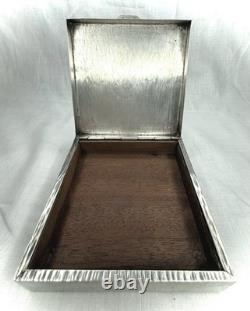 VTG Camusso. 925 Sterling Silver Cigarette Box Made In Peru With Cedar Lining