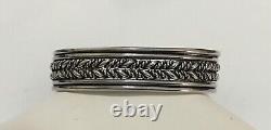 VTG Native American Sterling Silver Cuff Bracelet with Twisted Design Insert