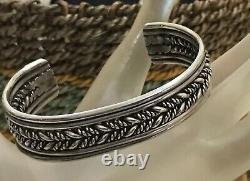 VTG Native American Sterling Silver Cuff Bracelet with Twisted Design Insert