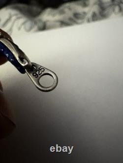 VTG RARE Sterling Silver 925 Hand Carved Lapis Lazuli Reversible Bracelet 8