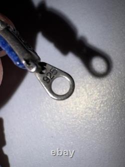 VTG RARE Sterling Silver 925 Hand Carved Lapis Lazuli Reversible Bracelet 8