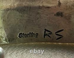 VTG Sterling Silver Bracelet 925 Estate 6.5 Cuff Native American RS Signed