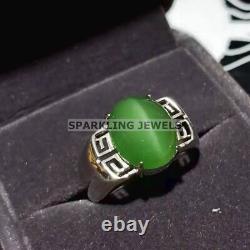 VVS Green Onyx Oval Cut With 925 Sterling Silver Ring For Men #C262