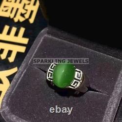 VVS Green Onyx Oval Cut With 925 Sterling Silver Ring For Men #C262