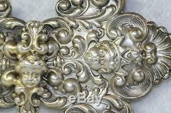 Victorian Antique Sterling Silver Cherub Angel Belt Buckle