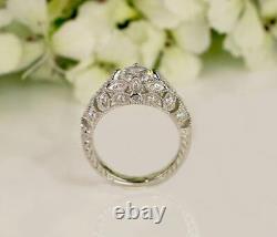 Vintage 1.50 Ct Round Cut Moissanite Stone Engagement Ring 925 Sterling Silver
