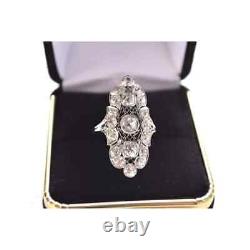 Vintage 1.5Ct Round Cut Moissanite D/VVS1 Engagement Ring In 925 Sterling Silver