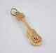 Vintage 14k Yellow Gold Plated Guitar Charm Estate Pendant 925 Sterling Silver