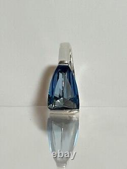 Vintage 18 K Gold 925 Silver Ring Size 7 With Blue Topaz