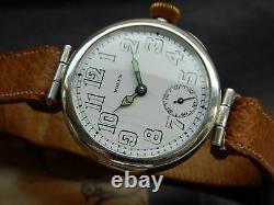 Vintage 1916 Rolex Sterling Silver Military Officers Watch