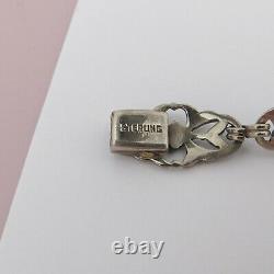 Vintage 1930s Art Deco Sterling Silver Natural Chrysoprase Marcasite Bracelet