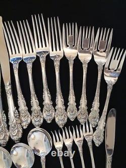 Vintage 1936 Wallace Sir Christopher 48 Pcs For 8 Sterling Silver Flatware Set