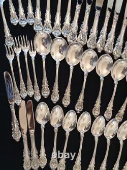 Vintage 1936 Wallace Sir Christopher 48 Pcs For 8 Sterling Silver Flatware Set