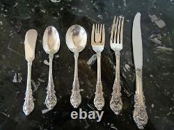 Vintage 1936 Wallace Sir Christopher 48 Pcs For 8 Sterling Silver Flatware Set