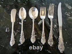 Vintage 1936 Wallace Sir Christopher 48 Pcs For 8 Sterling Silver Flatware Set