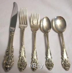 Vintage 1936 Wallace Sterling Silver Flatware Set Sir Christopher Service for 12