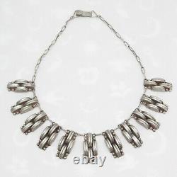 Vintage 1940s Early Mexican Sterling Silver Domed Link Necklace