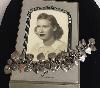 Vintage 1940s Sterling Silver 29 Puffy Engraved Heart Charm Bracelet W Jewels